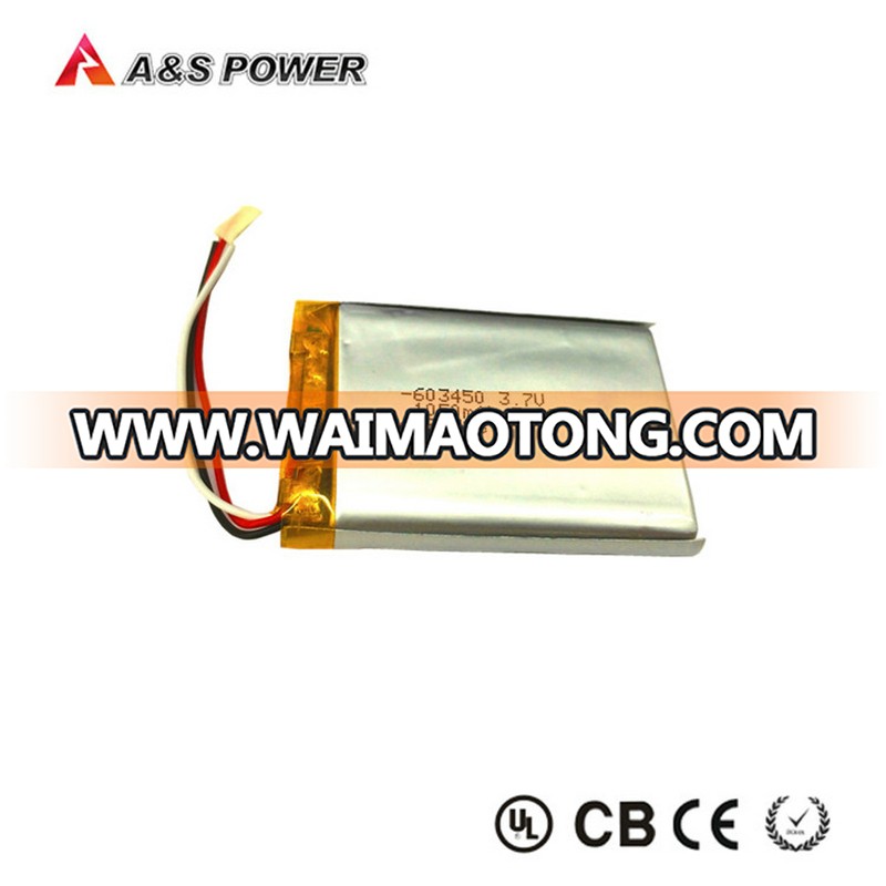 UL 603450 Rechargeable 3.7V 1050mAh Lithium Polymer Battery Li-Polymer Lipo